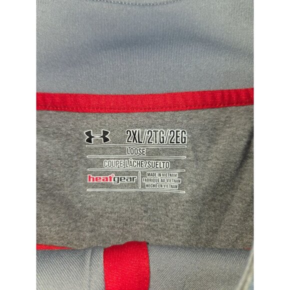Under Armour Mens Loose Fit Gray 1/4 Zip Pullover XXL HeatGear Long Sleeve Shirt - Picture 5 of 9